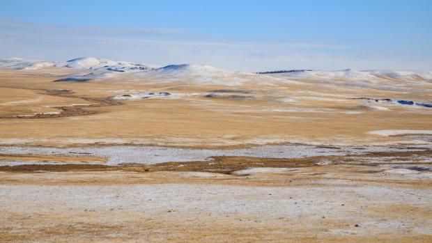 Údolí klášterů s klikatící se Hákovitou řekou (řeka Degé). Koně Převalského by tuto oblast na východě Mongolska mohli obydlet v nejbližších letech. Foto: Miroslav Bobek, Zoo Praha