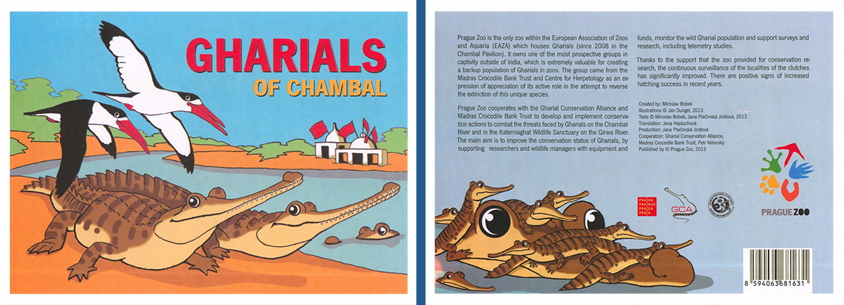 Gharials of Chambal. Colouring books for children in English and Hindi, the publication of which we supported